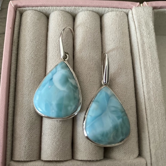 Jewelry - .925 Sterling Silver Larimar Earrings